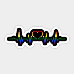 Pansexual Flag Heartbeat LGBTQ Sticker
